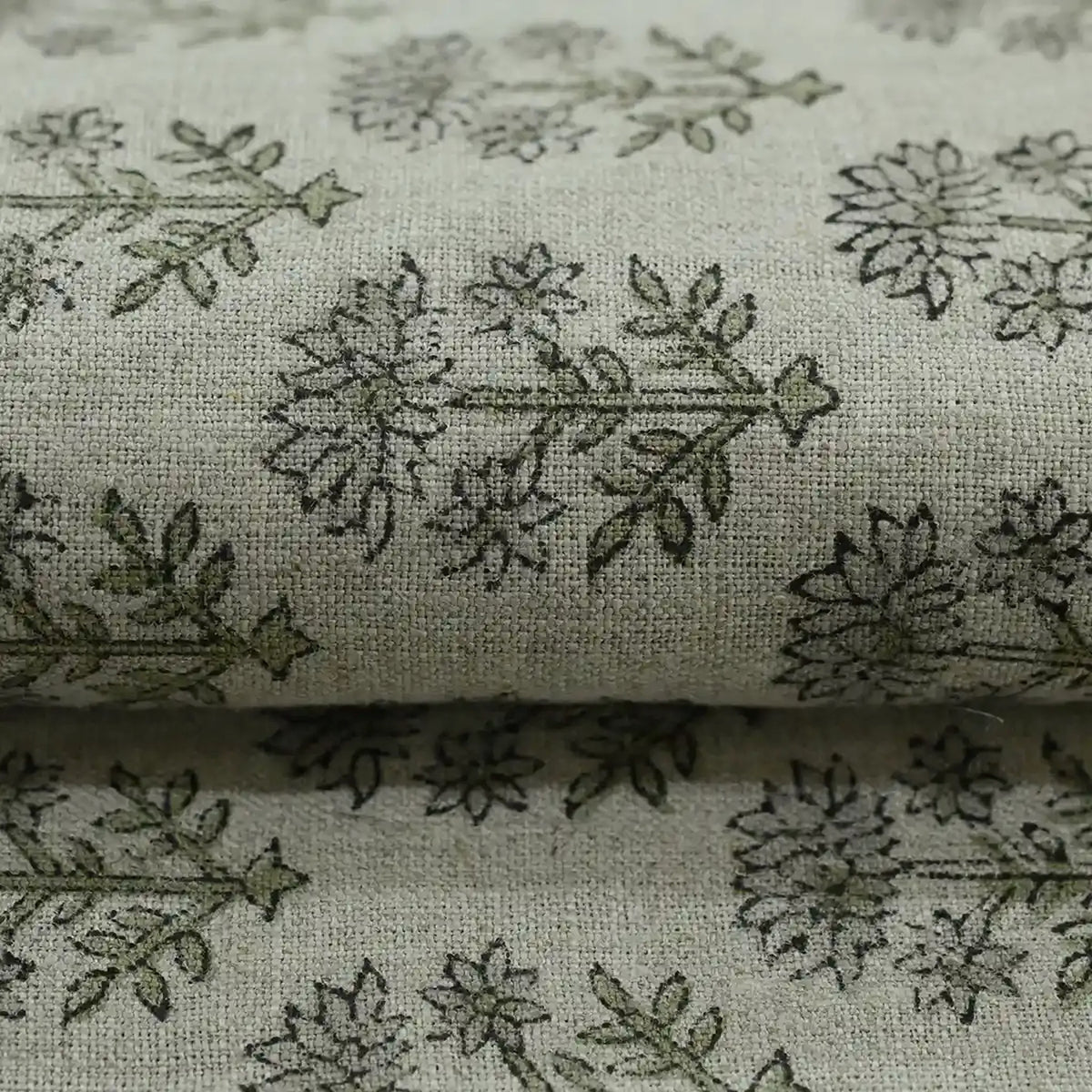 Emily Hand Block Printed Linen Fabric