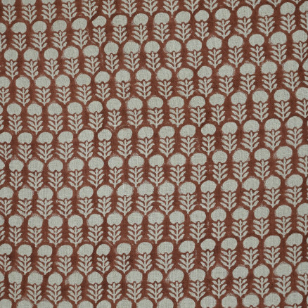 Artisan Block Print Linen Fabric -  8