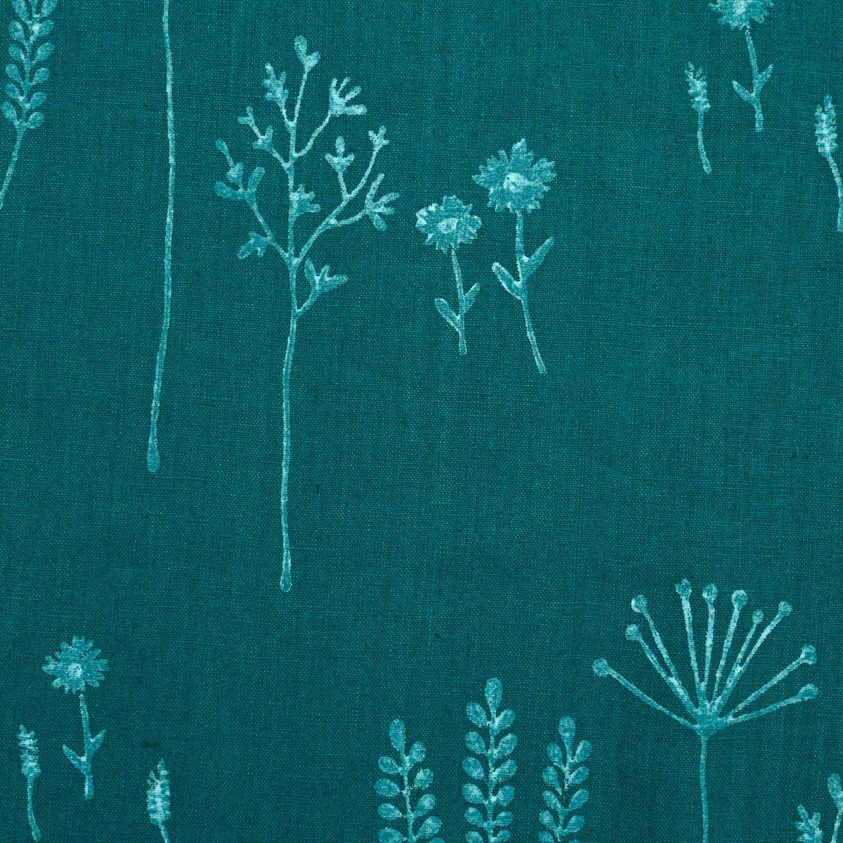 Eimaj Botanical Block Print  Linen Fabric