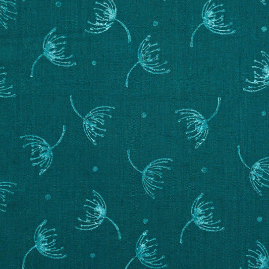 Xileo Botanical Block Print Solid Linen Fabric