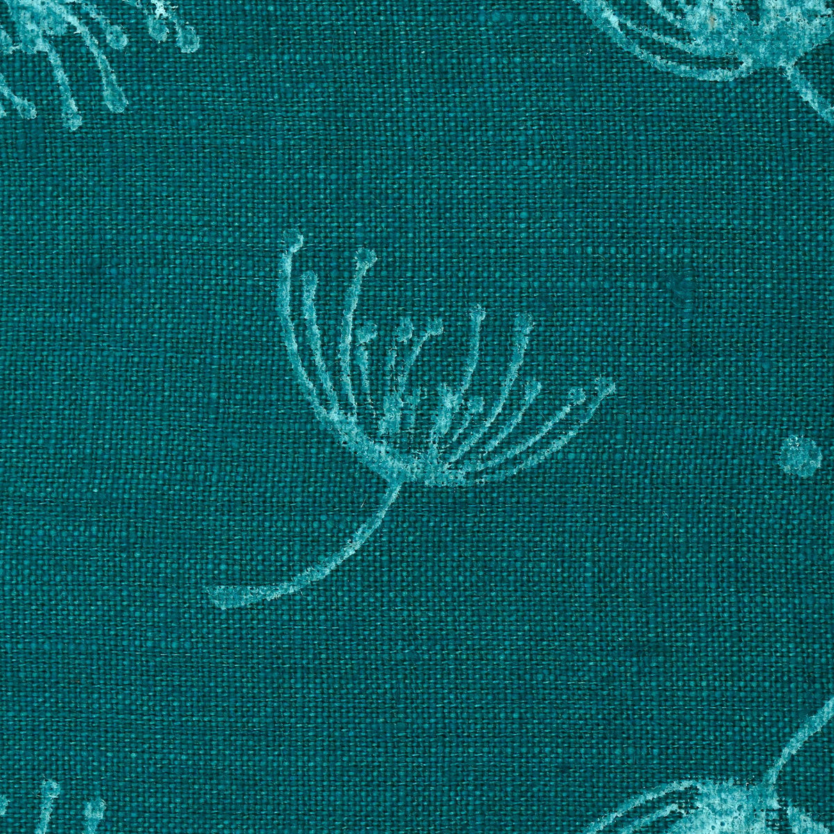 Xileo Botanical Block Print Linen Fabric