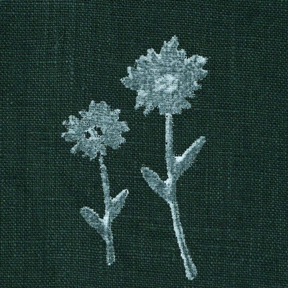 Newo Floral Block Print  Linen Fabric