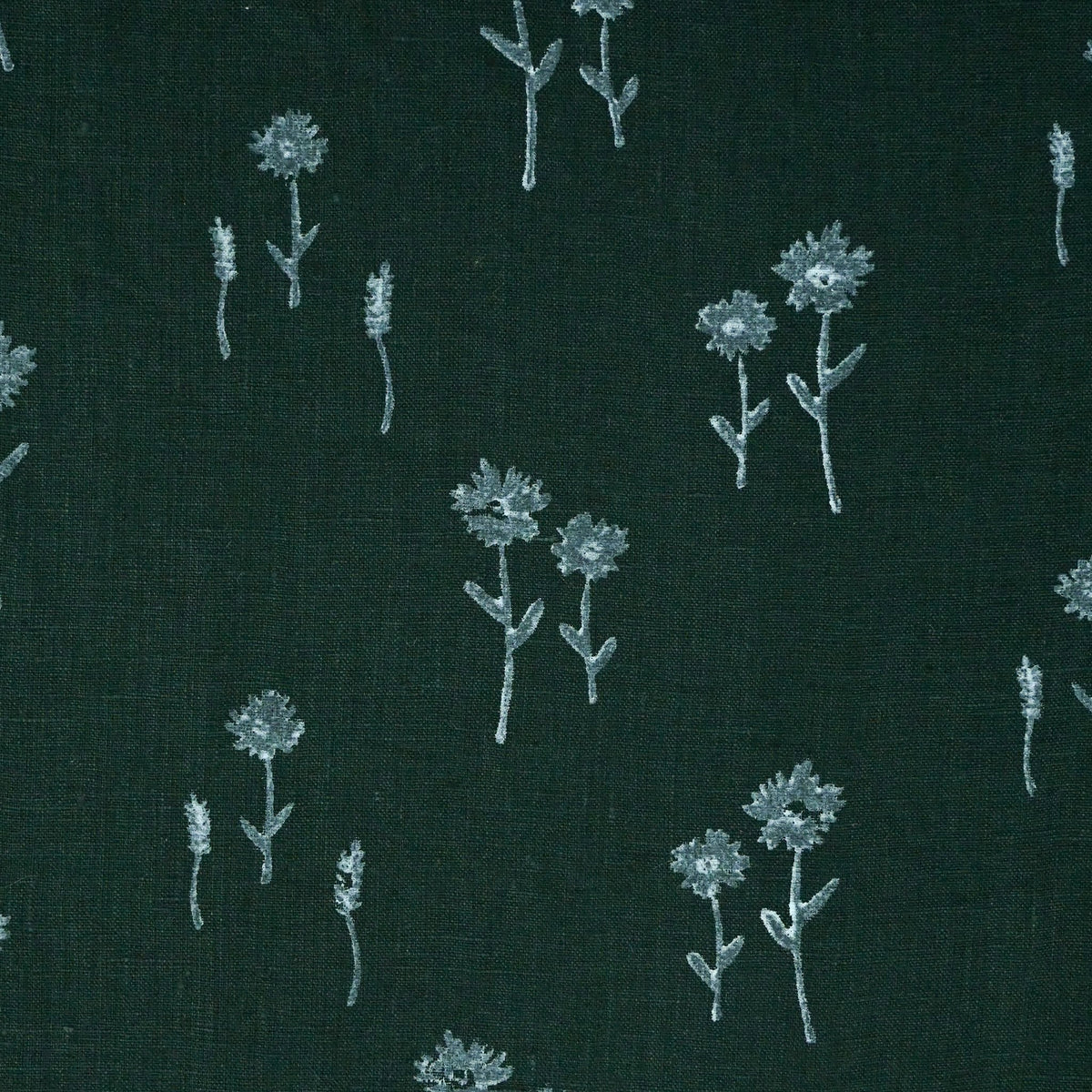 Newo Floral Block Print  Linen Fabric