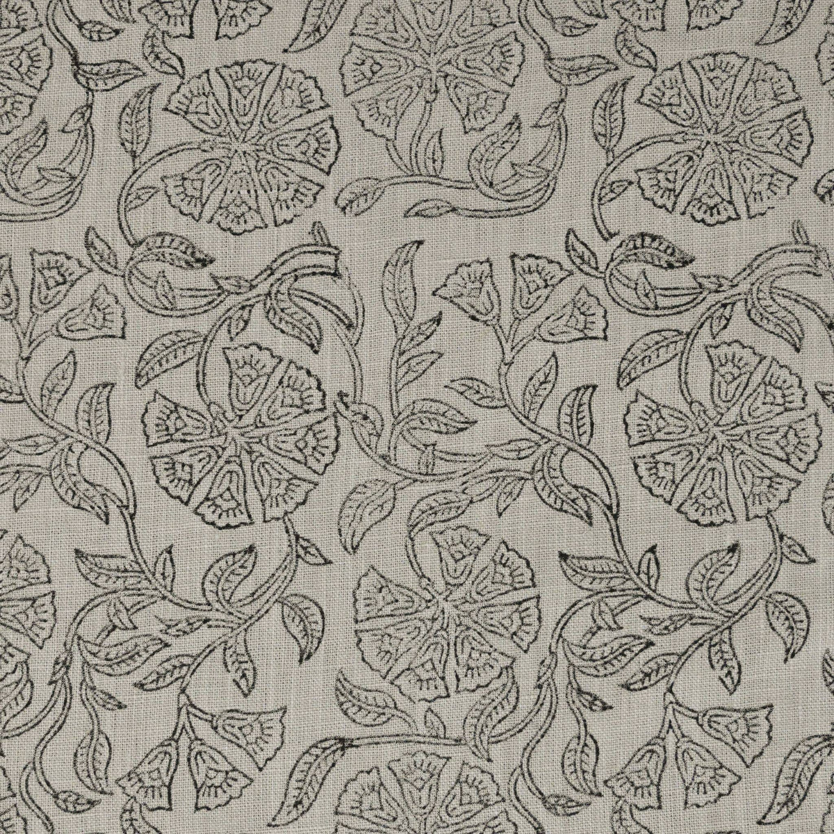 Kimberly Floral Linen Block Print Fabric
