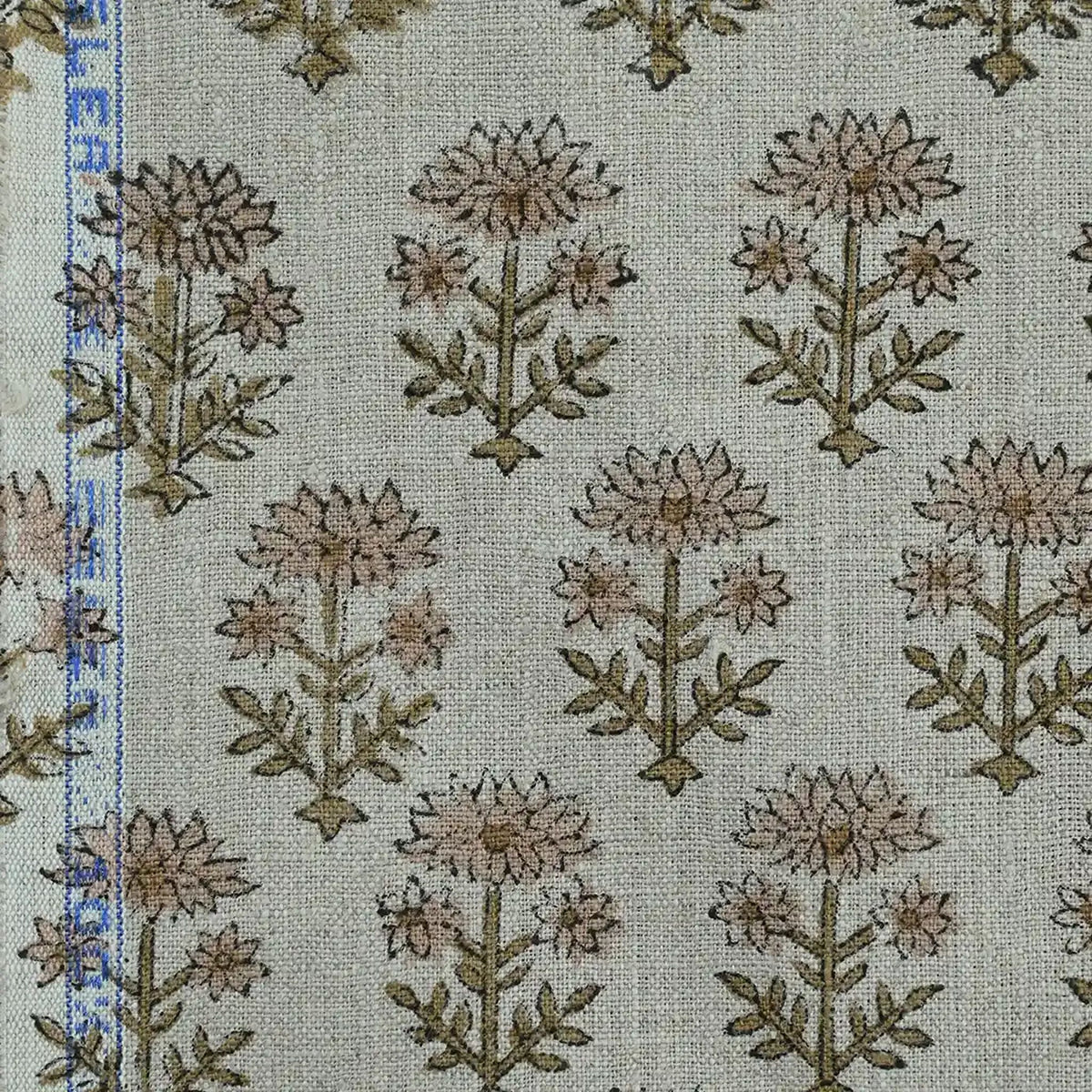 Emily Hand Block Printed Linen Fabric