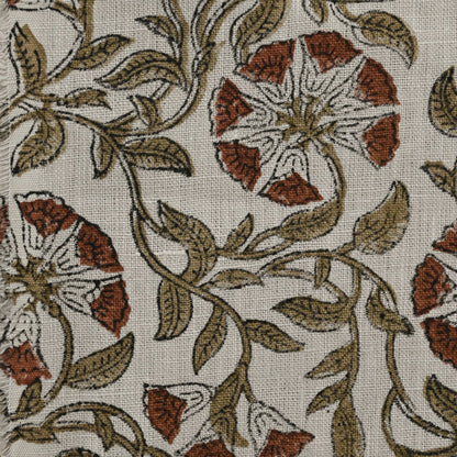 Kimberly Floral Linen Block Print Fabric