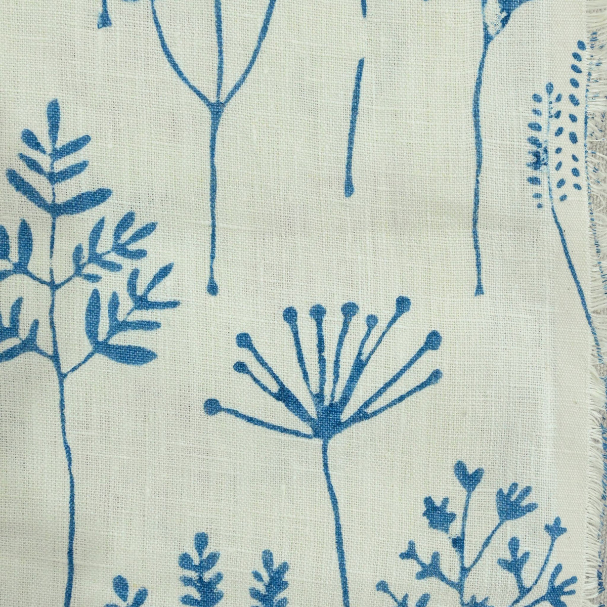 Eimaj Botanical Block Print  Linen Fabric