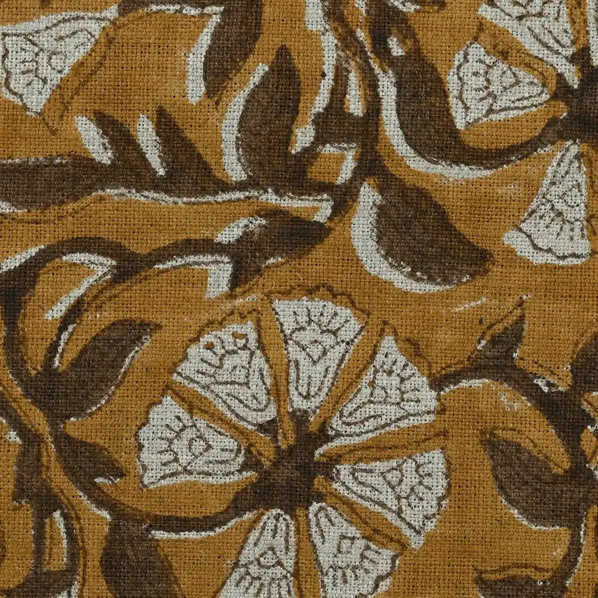 Kimberly Floral Linen Block Print Fabric