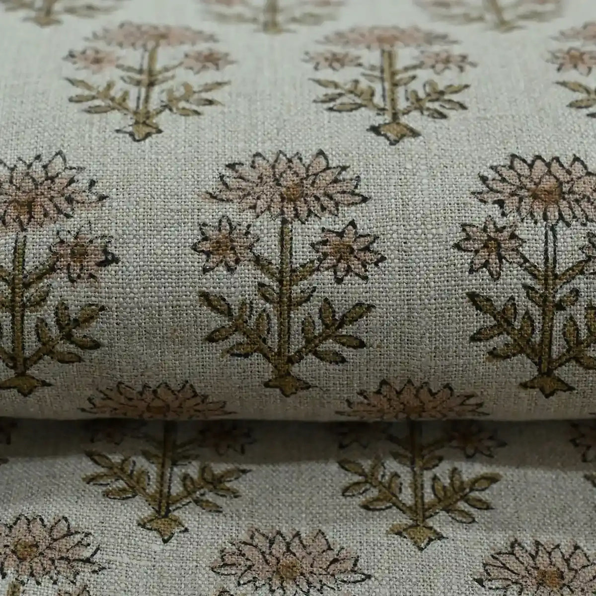 Emily Hand Block Printed Linen Fabric