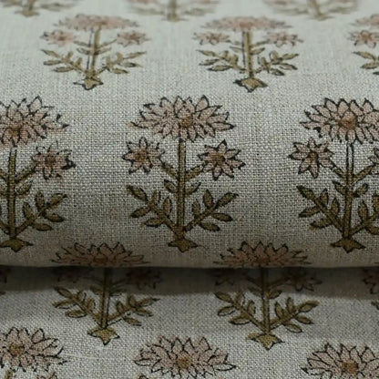 Emily Hand Block Printed Linen Fabric