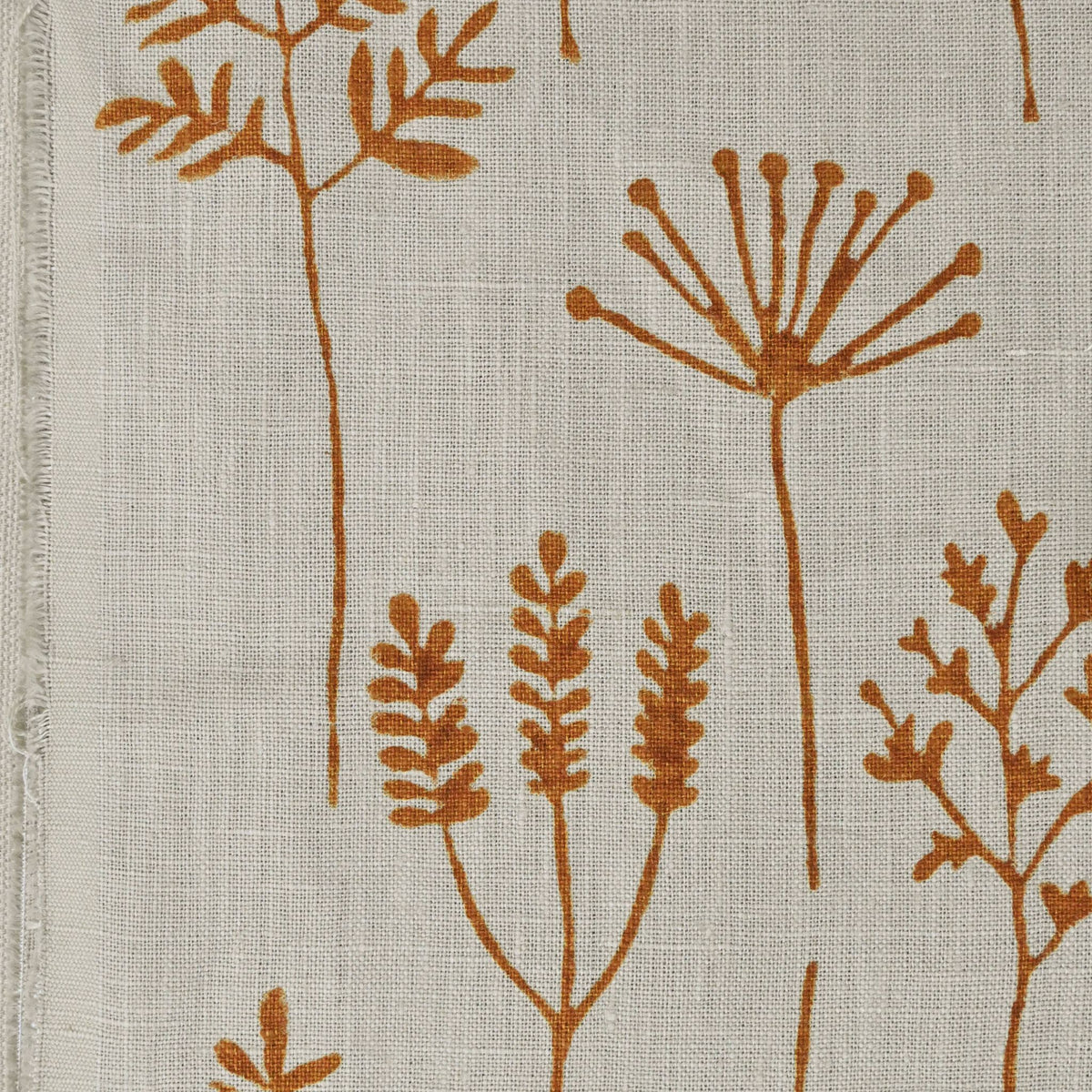 Eimaj Botanical Block Print  Linen Fabric