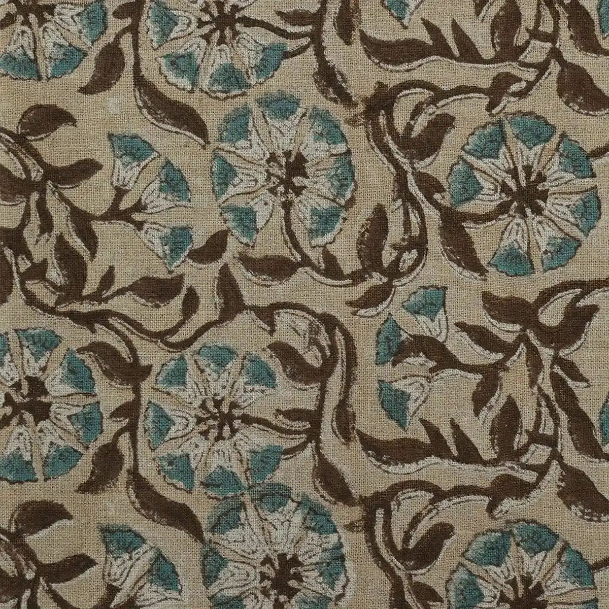 Kimberly Floral Linen Block Print Fabric