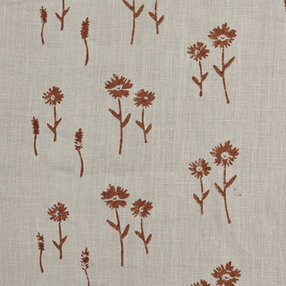 Newo Floral Block Print  Linen Fabric