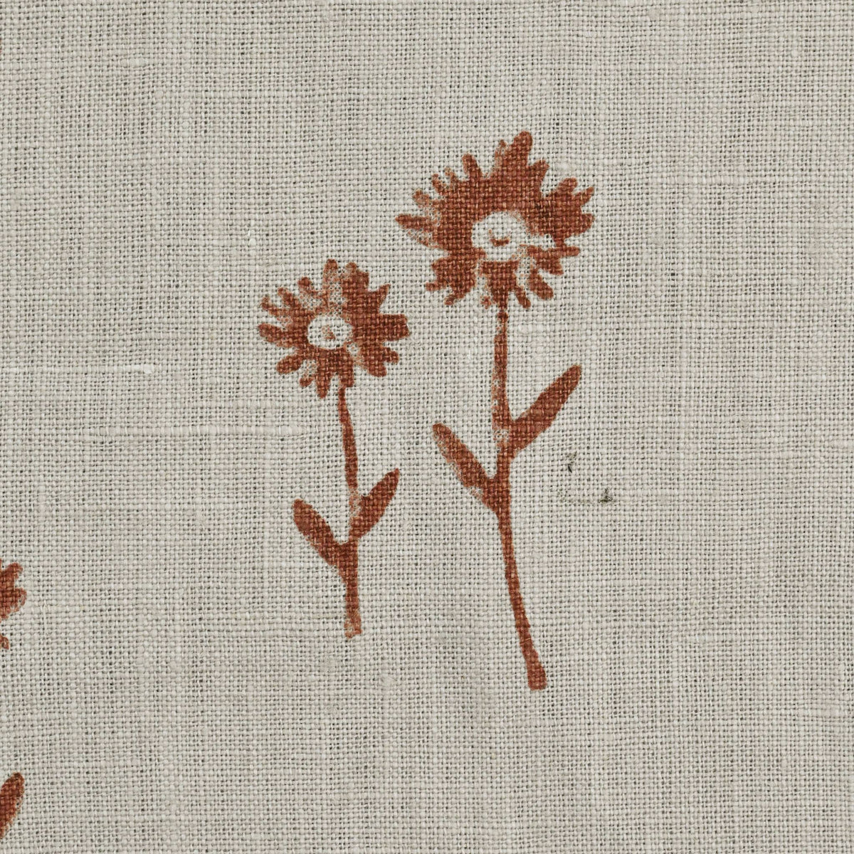Newo Floral Block Print  Linen Fabric