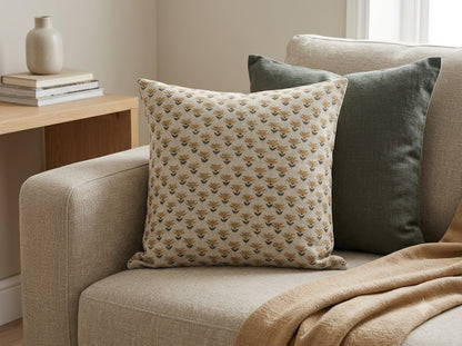 Destiny Charcoal Block Print Pillow Cover