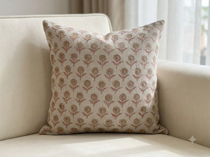 Handcrafted Linen Block Print Pillow Coverhceqoiascoisan