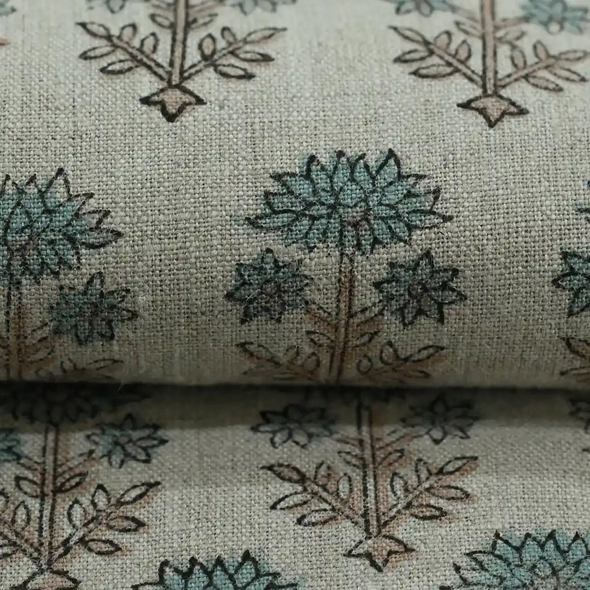 Emily Hand Block Printed Linen Fabric