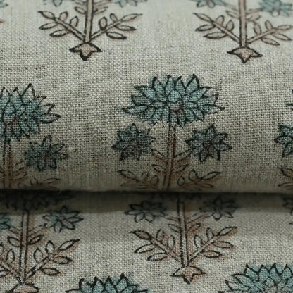 Emily Hand Block Printed Linen Fabric