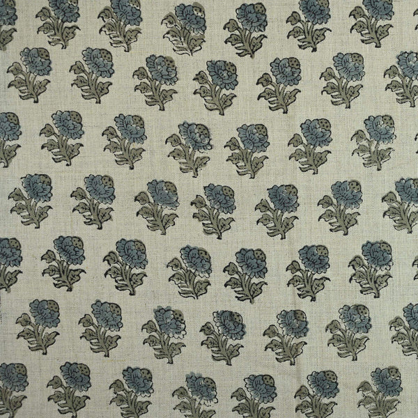 Kenzie Botanical Hand Block Linen Fabric