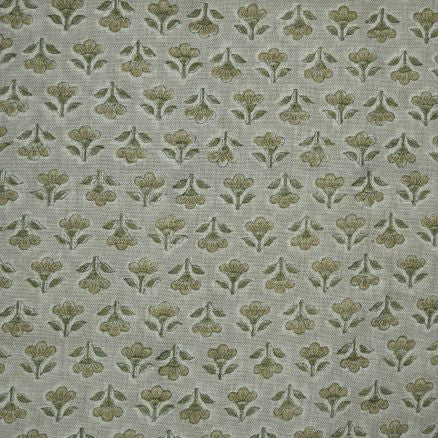 Artisan Block Print Linen Fabric - 9