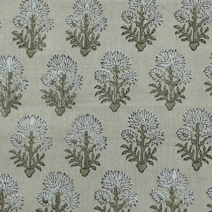 Emily Hand Block Printed Linen Fabric