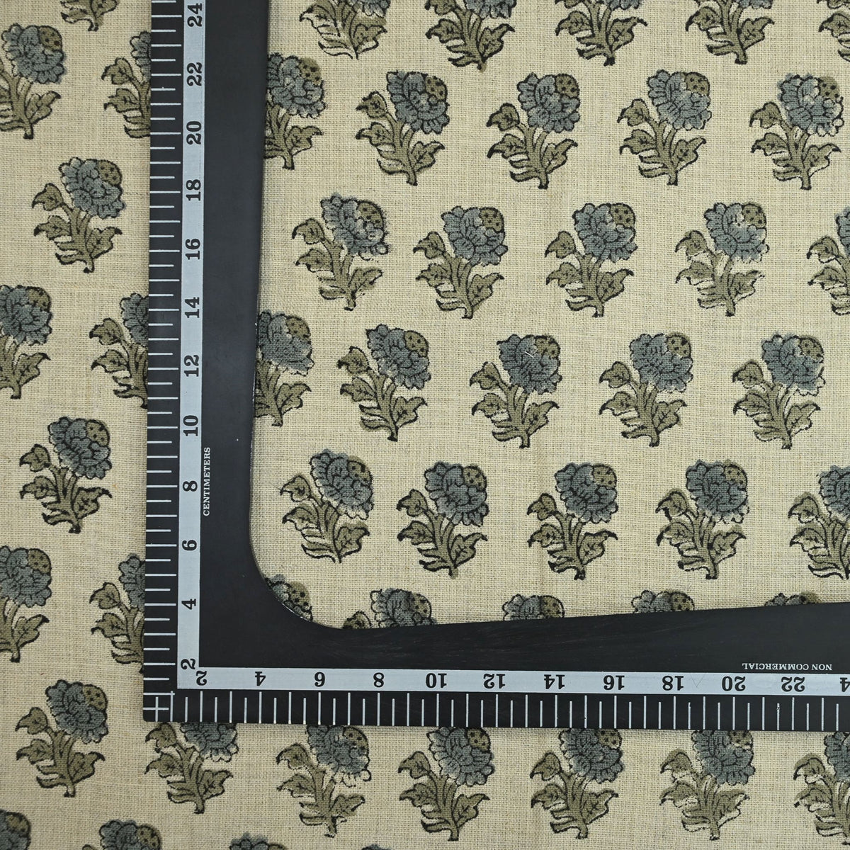 Kenzie Floral Block Print Solid Linen Fabric