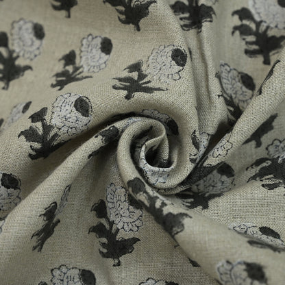 Kenzie Botanical Hand Block Linen Fabric