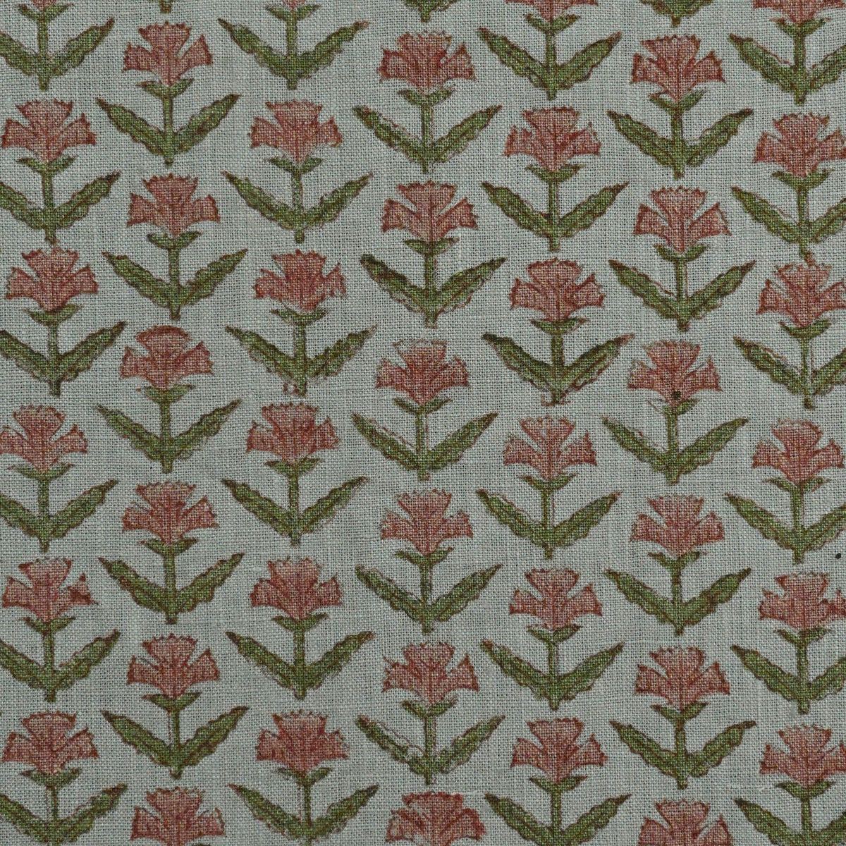 Aifos Floral Linen Block Print Fabric