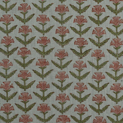Aifos Floral Linen Block Print Fabric