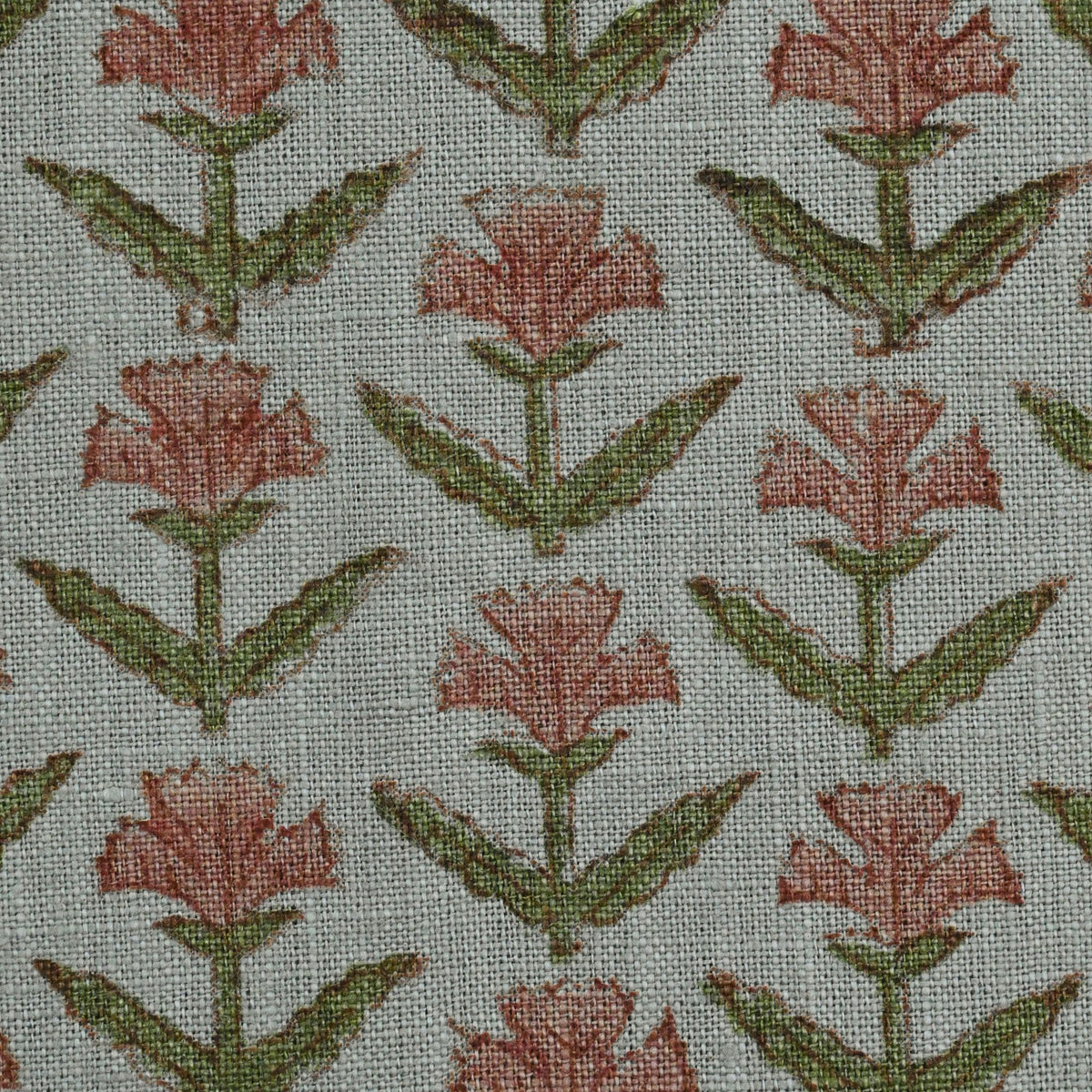 Aifos Floral Linen Block Print Fabric
