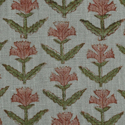 Aifos Floral Linen Block Print Fabric