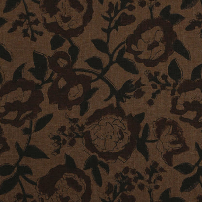 Anig Floral Solid Linen Block Print Fabric