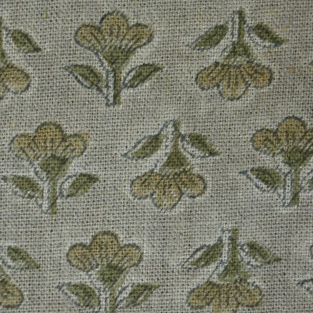 Artisan Block Print Linen Fabric - 9