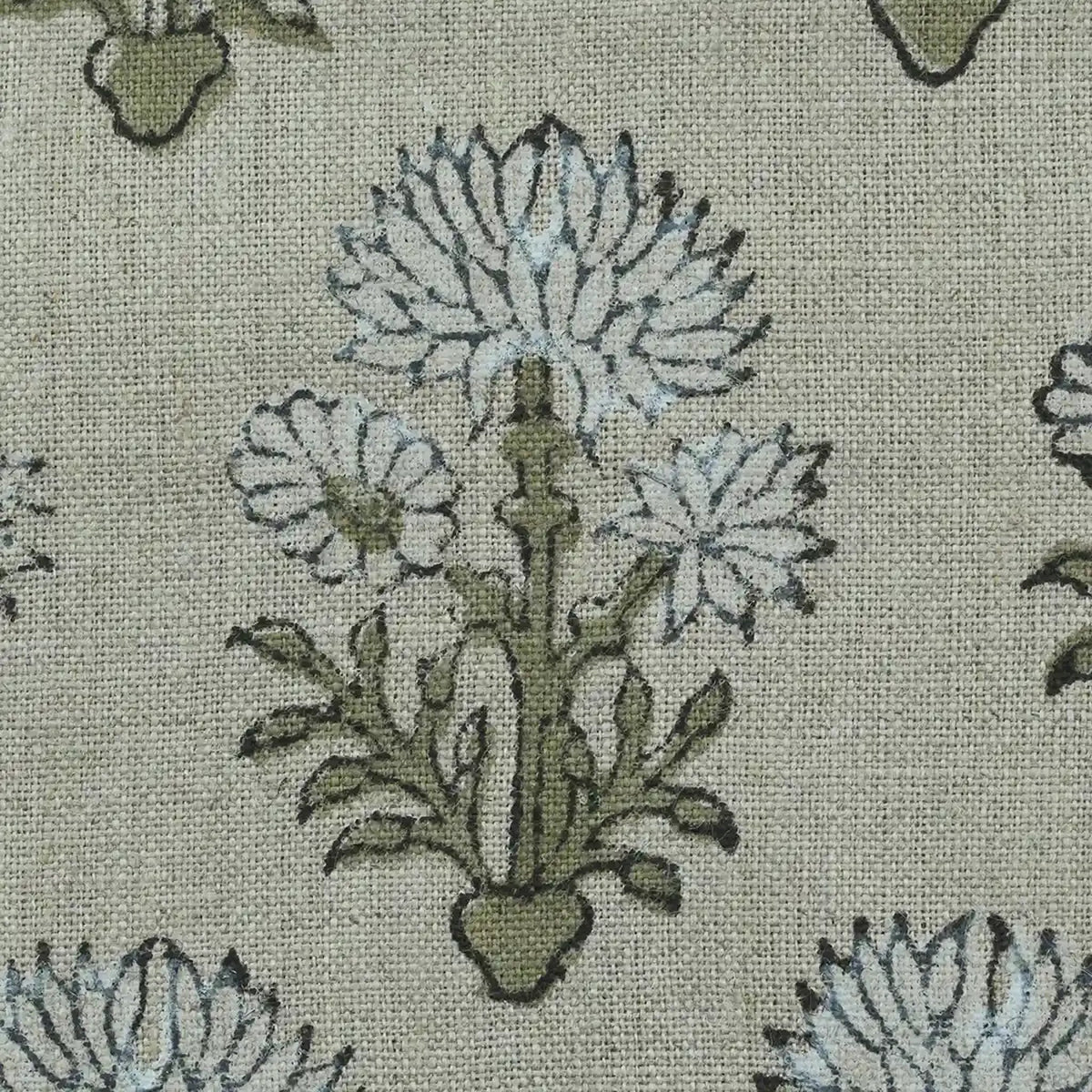 Emily Hand Block Printed Linen Fabric