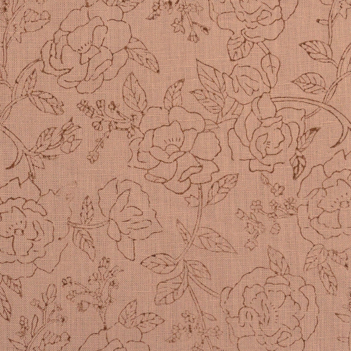 Anig Floral Solid Linen Block Print Fabric