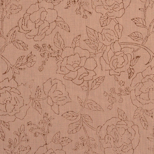 Anig Floral Solid Linen Block Print Fabric