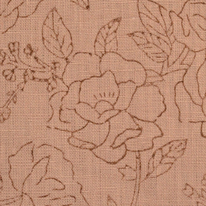 Anig Floral Solid Linen Block Print Fabric