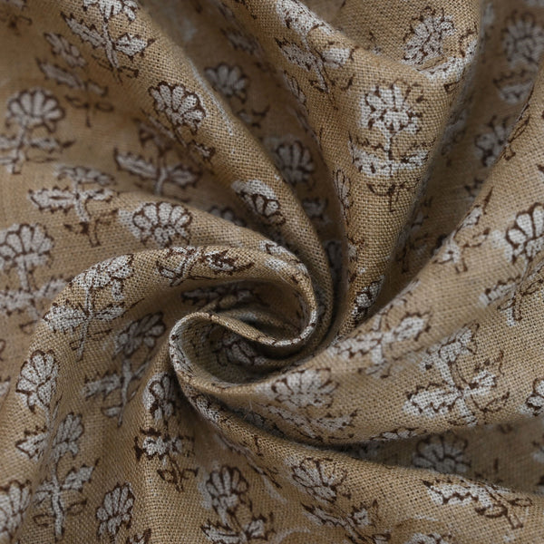 Frances Botanical Hand Block Linen Fabric