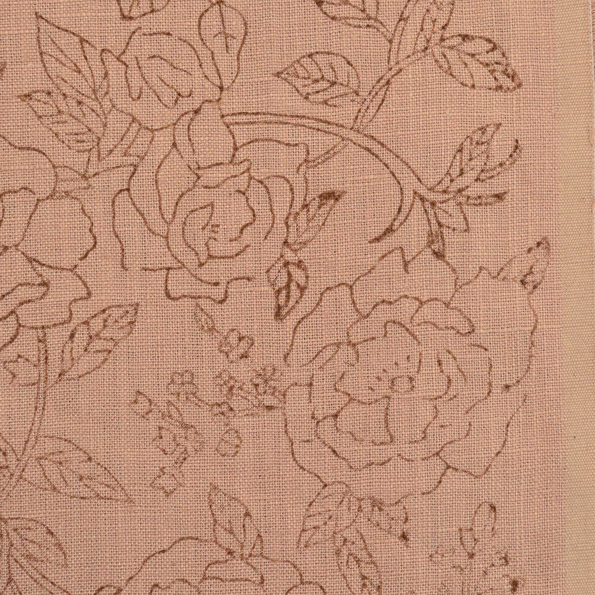 Anig Floral Solid Linen Block Print Fabric
