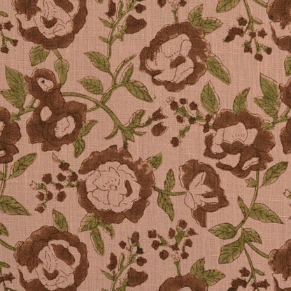 Anig Floral Solid Linen Block Print Fabric