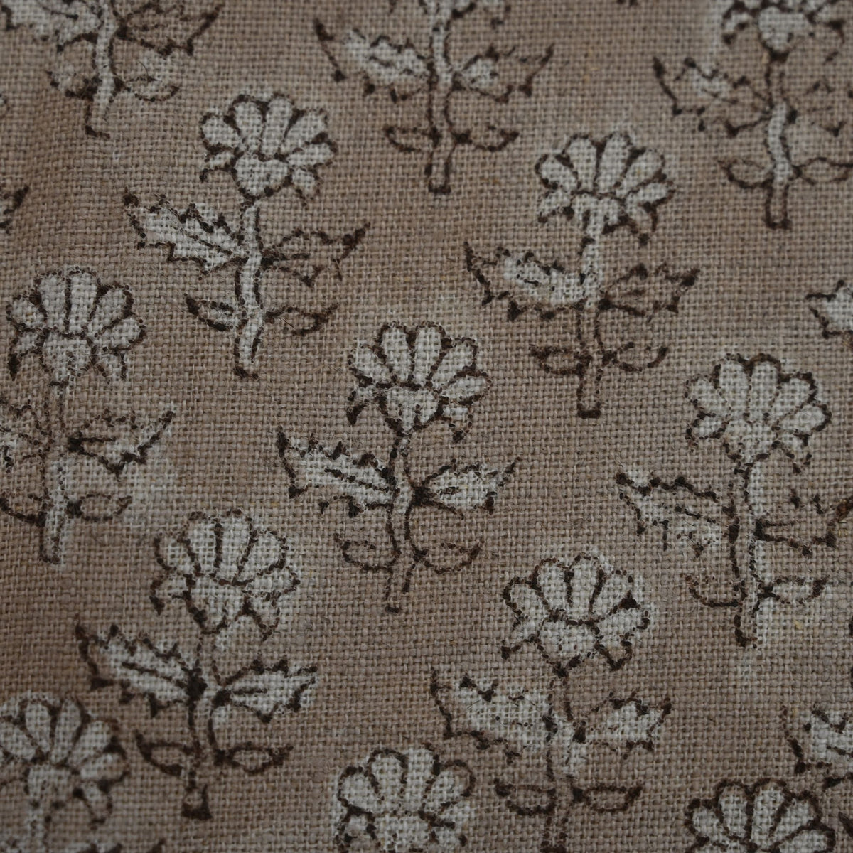 Frances Botanical Hand Block Linen Fabric