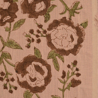 Anig Floral Solid Linen Block Print Fabric