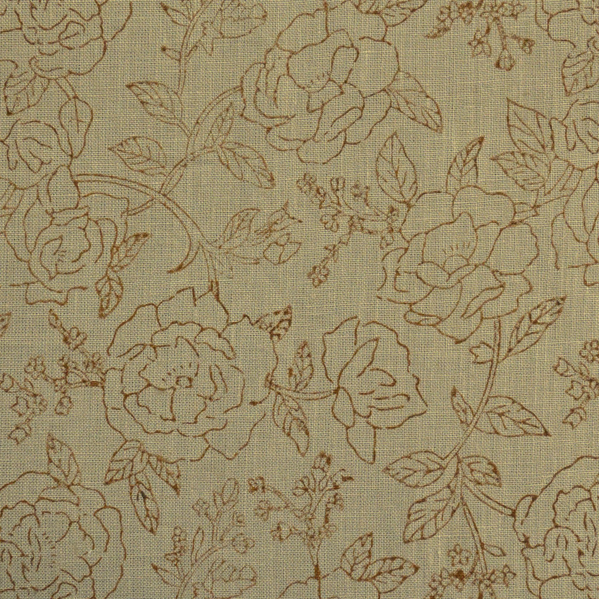 Anig Floral Solid Linen Block Print Fabric
