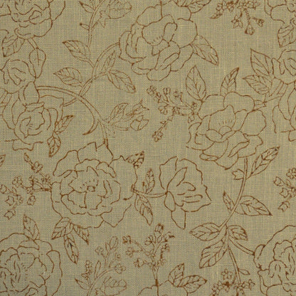 Anig Floral Solid Linen Block Print Fabric