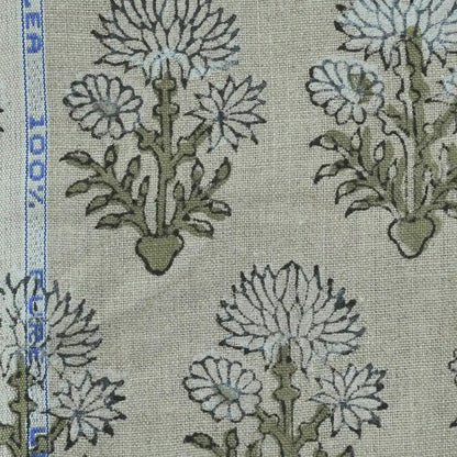 Emily Hand Block Printed Linen Fabric