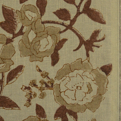 Anig Floral Solid Linen Block Print Fabric