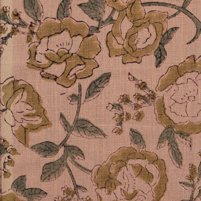 Anig Floral Solid Linen Block Print Fabric