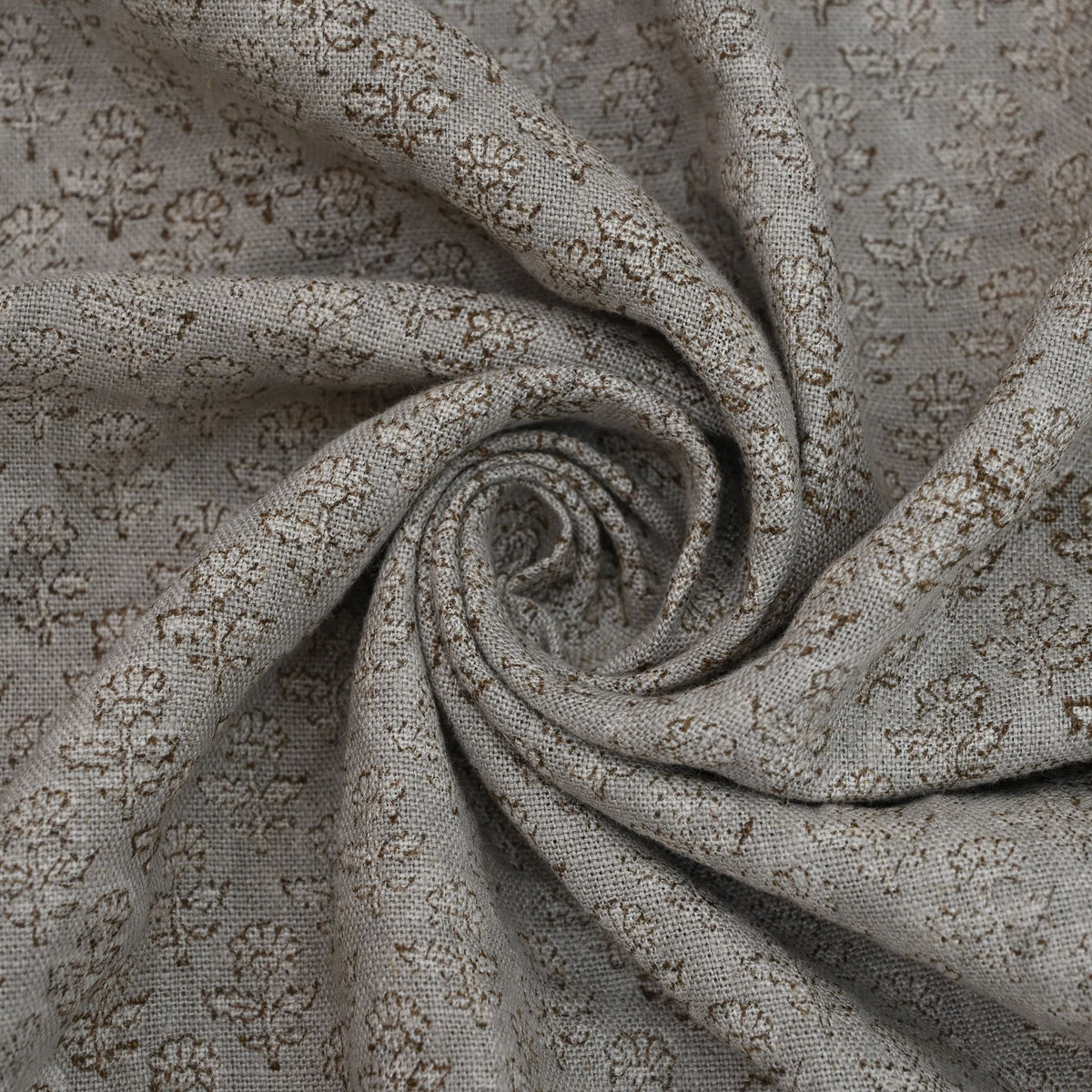 Frances Botanical Hand Block Linen Fabric