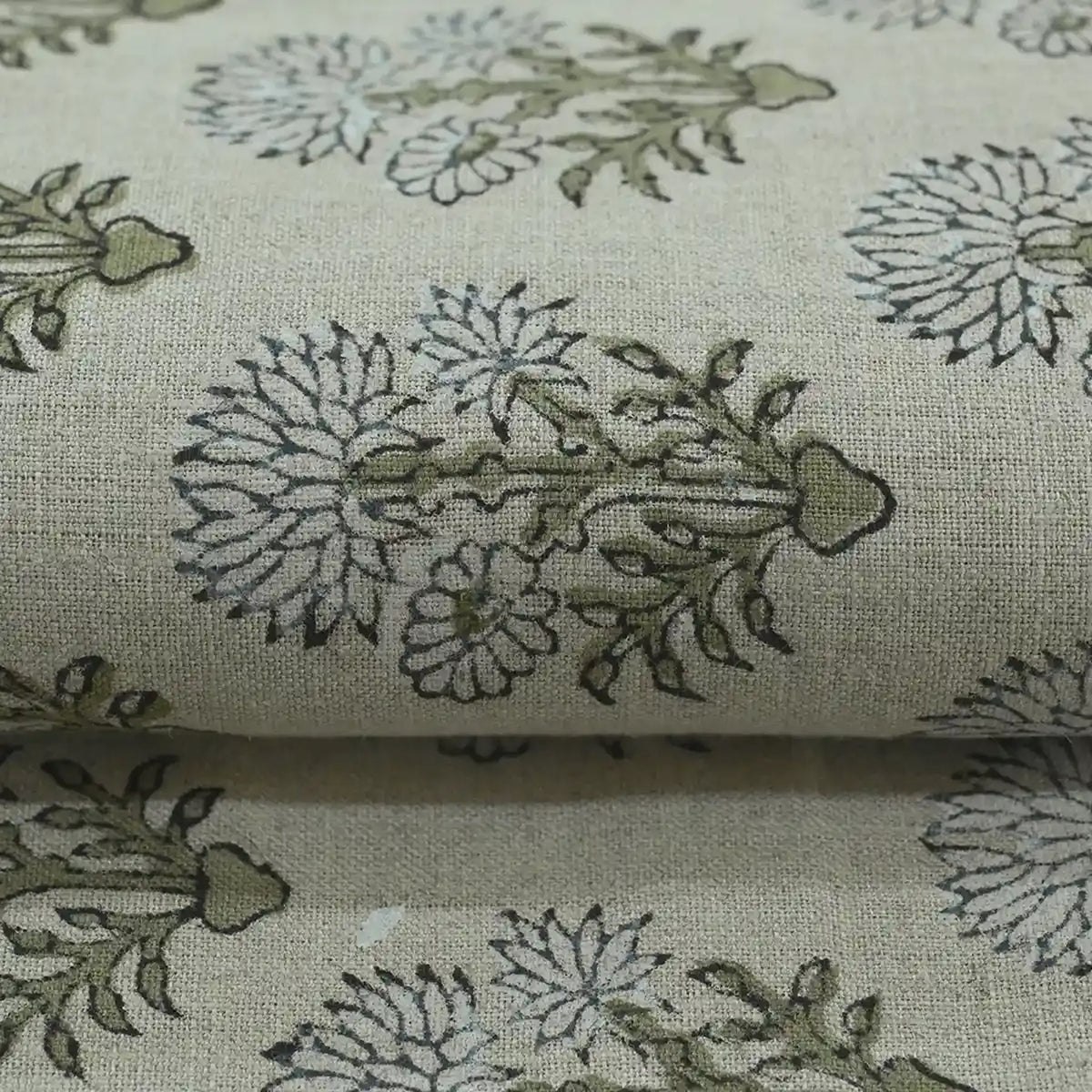 Emily Hand Block Printed Linen Fabric