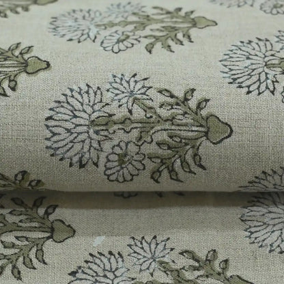 Emily Hand Block Printed Linen Fabric